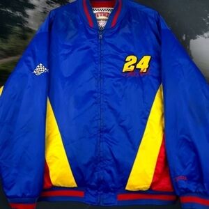 Jeff Gordon Nutmeg Official #24 Racing Jacket 1990 Nascar Varsity Bomber sz L